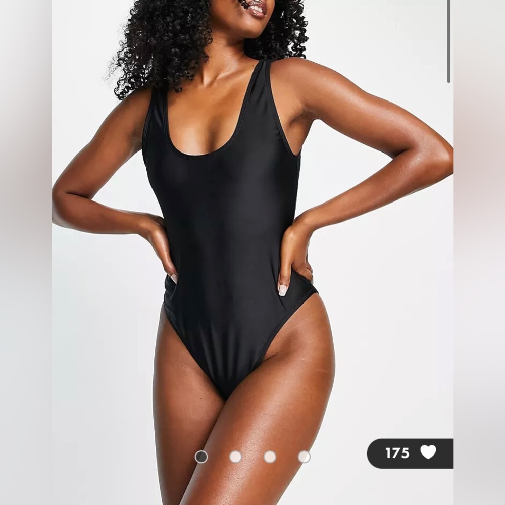 Brave Soul scoop back swimsuit in black